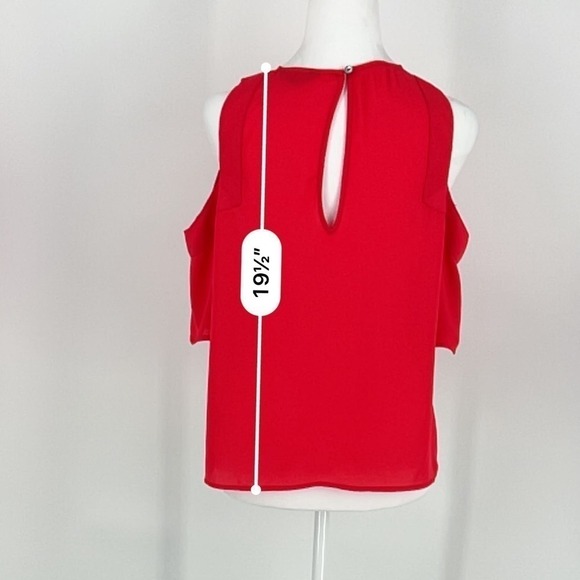 Express Red Cold Shoulder Top Size SP - Picture 8 of 11